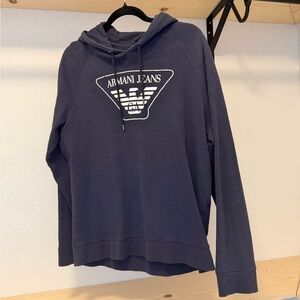 Armani Jeans Men's Dark Blue Hoodie Sweater